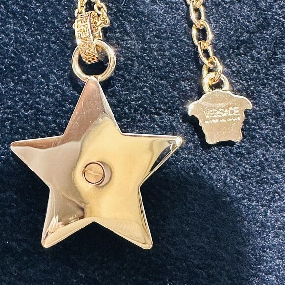 NIB Versace Star Galaxy Gold Medusa Crystal Pendant Necklace $595 - Picture 14 of 16
